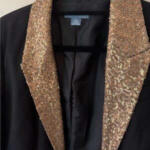 Sequin Lapel Black Jacket